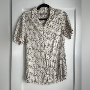 All Saints Music Note Button Down
